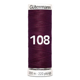Gutermann garen | 200m | 108 donker bordeaux naaigaren GM - 200 - 108 - DONKER - BORDEAUX 4008015027360